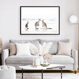 Shop Three Kangaroos Photo Art Print a coastal themed photography wall art print from The Print Emporium wall artwork collection - Buy Australian made fine art poster and framed prints for the home and your interior decor, TPE-907-AP
