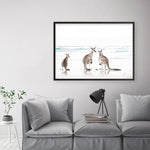 Shop Three Kangaroos Photo Art Print a coastal themed photography wall art print from The Print Emporium wall artwork collection - Buy Australian made fine art poster and framed prints for the home and your interior decor, TPE-907-AP