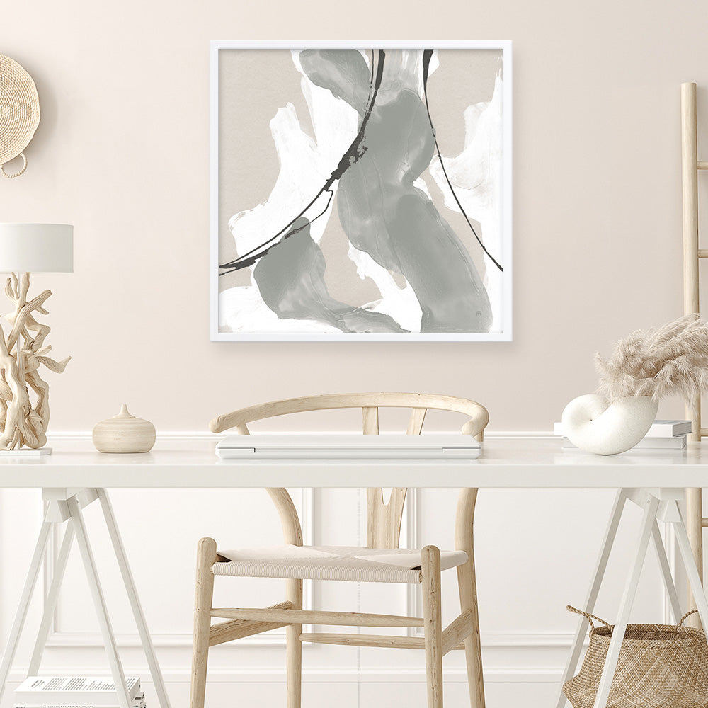 Shop Touch of Gray II (Square) Art Print a painted abstract themed wall art print from The Print Emporium wall artwork collection - Buy Australian made fine art painting style poster and framed prints for the home and your interior decor room, TPE-WA-75156-AP