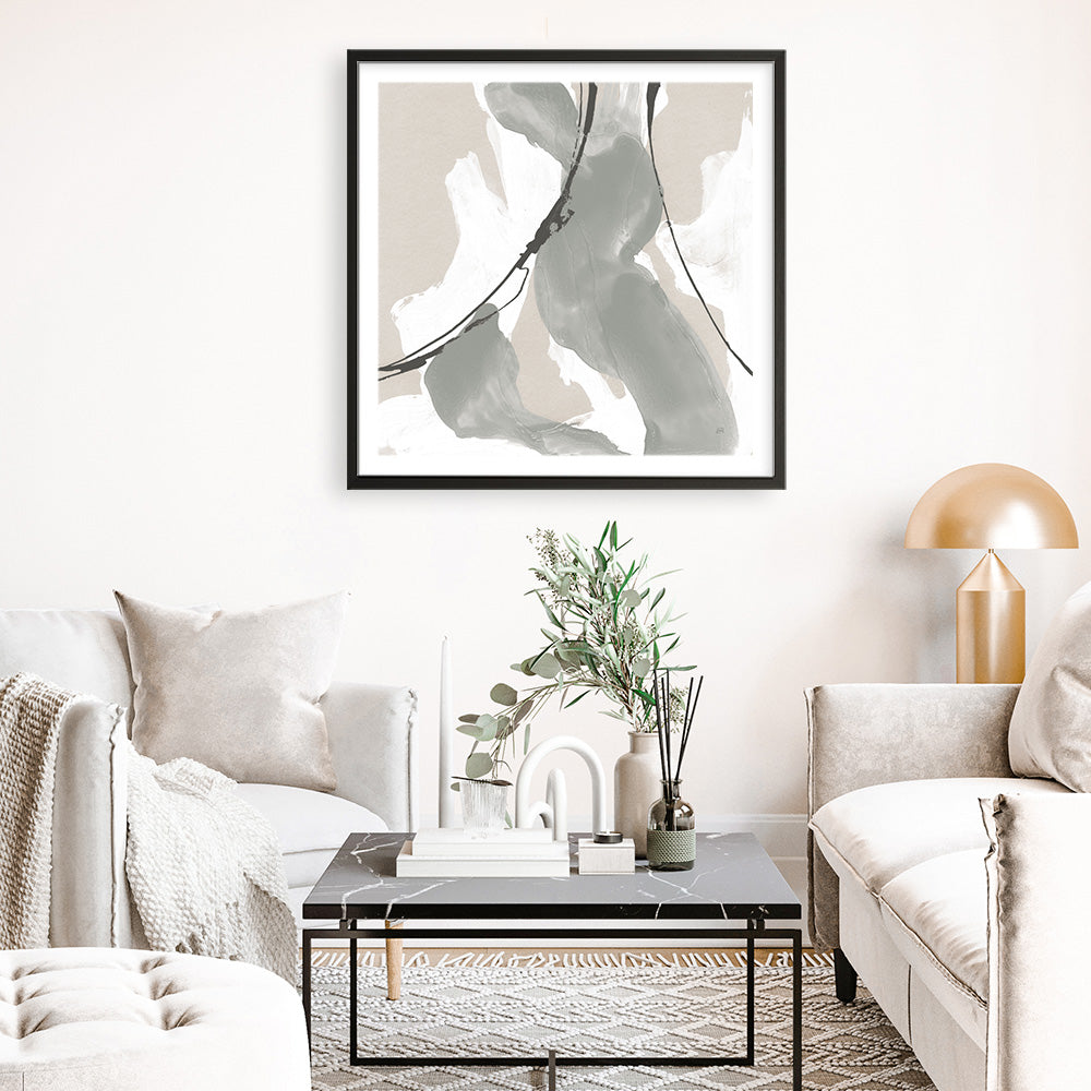 Shop Touch of Gray II (Square) Art Print a painted abstract themed wall art print from The Print Emporium wall artwork collection - Buy Australian made fine art painting style poster and framed prints for the home and your interior decor room, TPE-WA-75156-AP