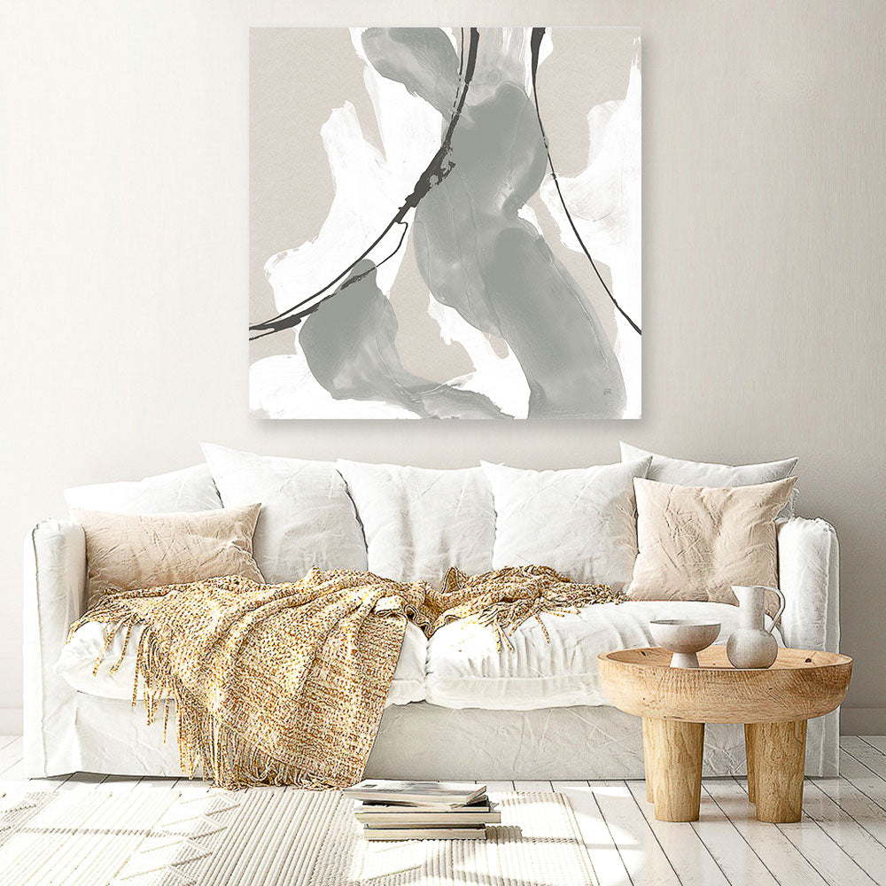 Shop Touch of Gray II (Square) Canvas Print a painted abstract themed framed canvas wall art print from The Print Emporium artwork collection - Buy Australian made fine art painting style stretched canvas prints for the home and your interior decor space, TPE-WA-75156-CA-40X40-NF