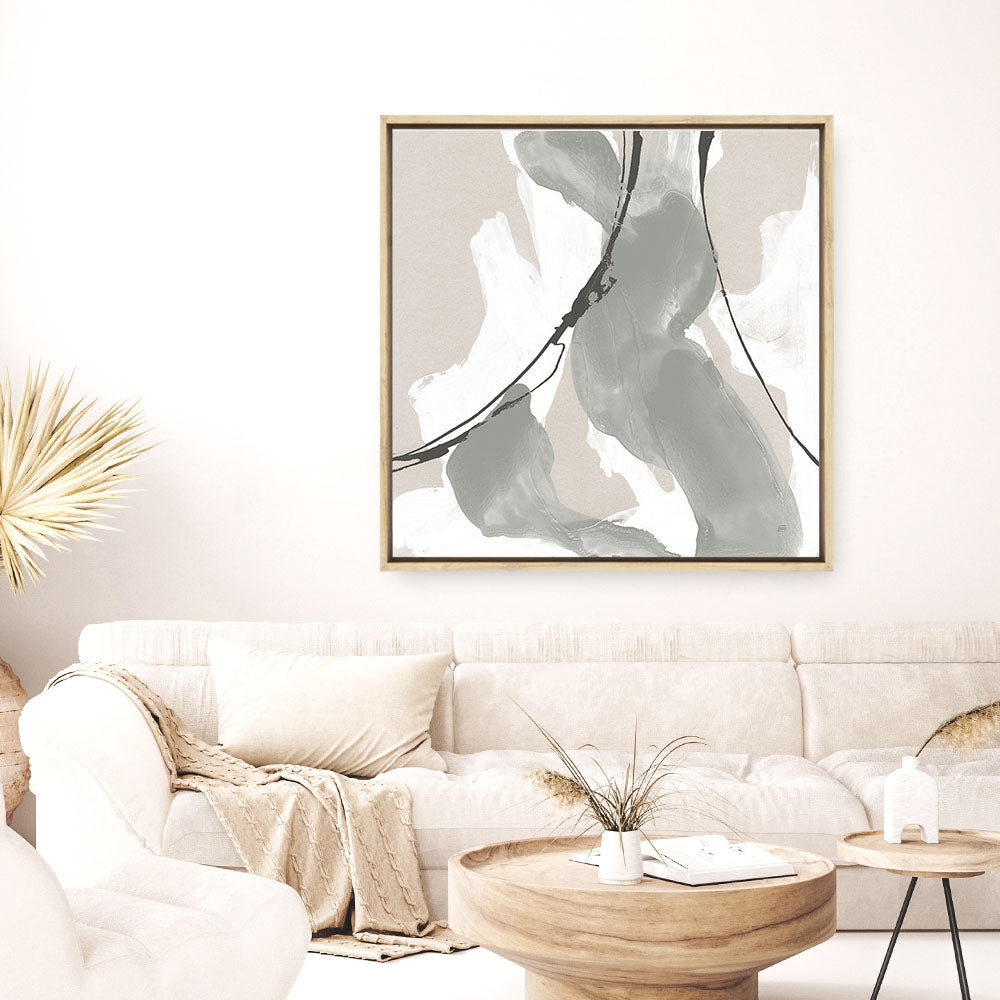 Shop Touch of Gray II (Square) Canvas Print a painted abstract themed framed canvas wall art print from The Print Emporium artwork collection - Buy Australian made fine art painting style stretched canvas prints for the home and your interior decor space, TPE-WA-75156-CA-40X40-NF