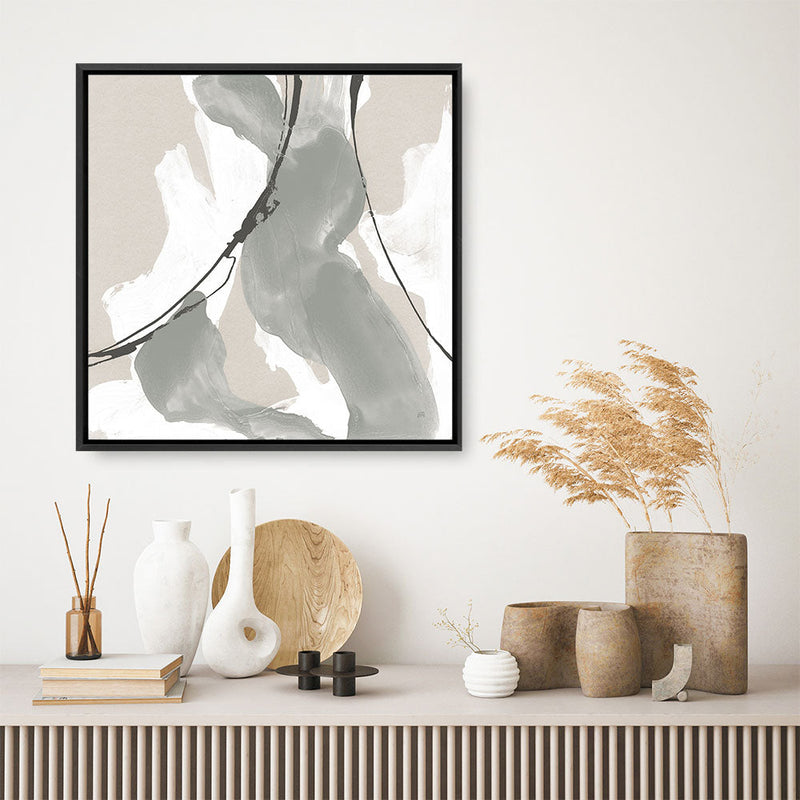 Shop Touch of Gray II (Square) Canvas Print a painted abstract themed framed canvas wall art print from The Print Emporium artwork collection - Buy Australian made fine art painting style stretched canvas prints for the home and your interior decor space, TPE-WA-75156-CA-40X40-NF