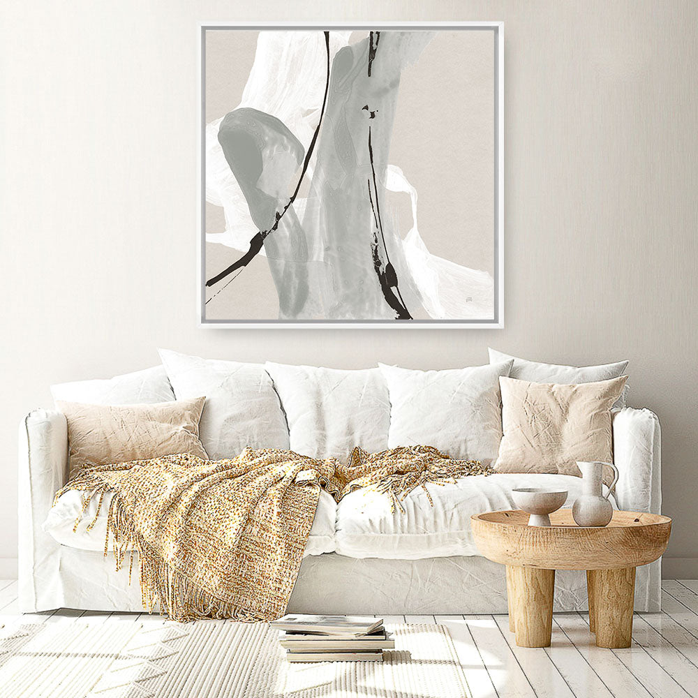Shop Touch of Gray IV (Square) Canvas Print a painted abstract themed framed canvas wall art print from The Print Emporium artwork collection - Buy Australian made fine art painting style stretched canvas prints for the home and your interior decor space, TPE-WA-75158-CA-40X40-NF