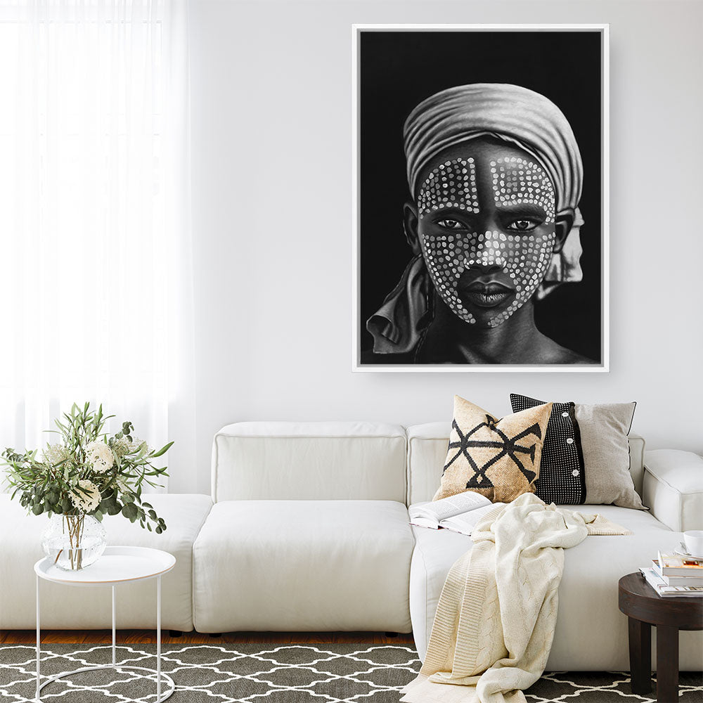 Shop Tribal Canvas Print a Hamptons style themed painted framed canvas wall art print from The Print Emporium artwork collection - Buy Australian made fine art painting style stretched canvas prints for the home and your interior decor space, TPE-038-CA-35X46-NF