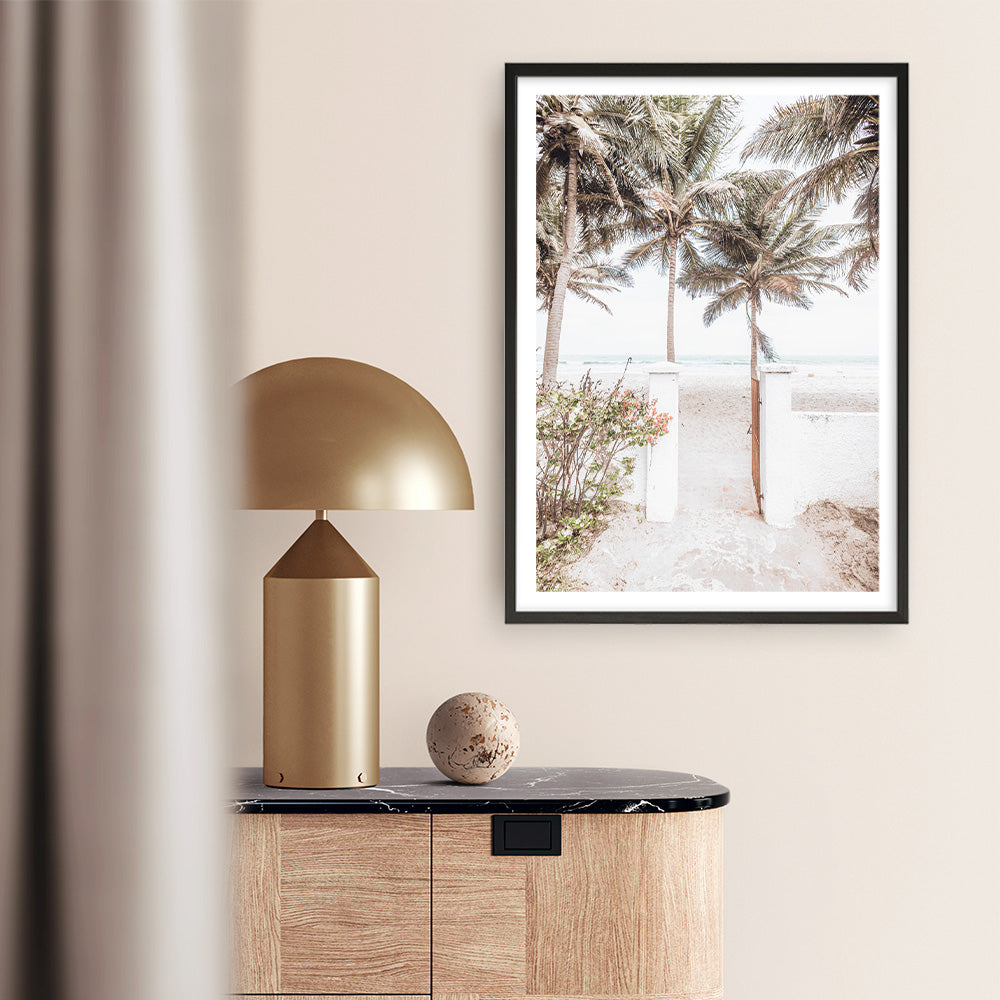 Shop Tropical Island Gate Photo Art Print a coastal themed photography wall art print from The Print Emporium wall artwork collection - Buy Australian made fine art poster and framed prints for the home and your interior decor, TPE-1241-AP