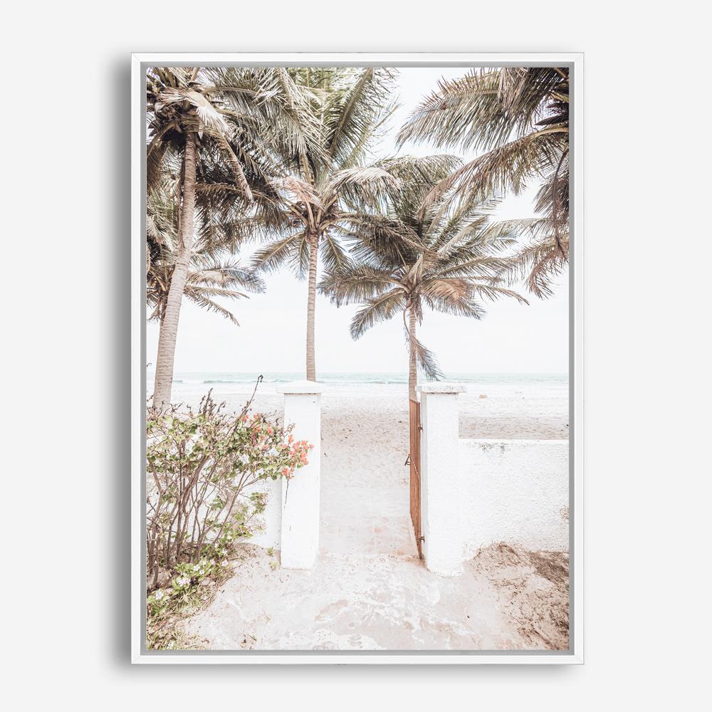 Shop Tropical Island Gate Photo Canvas Print a coastal themed photography framed stretched canvas print from The Print Emporium wall artwork collection - Buy Australian made prints for the home and your interior decor space, TPE-1241-CA-35X46-NF