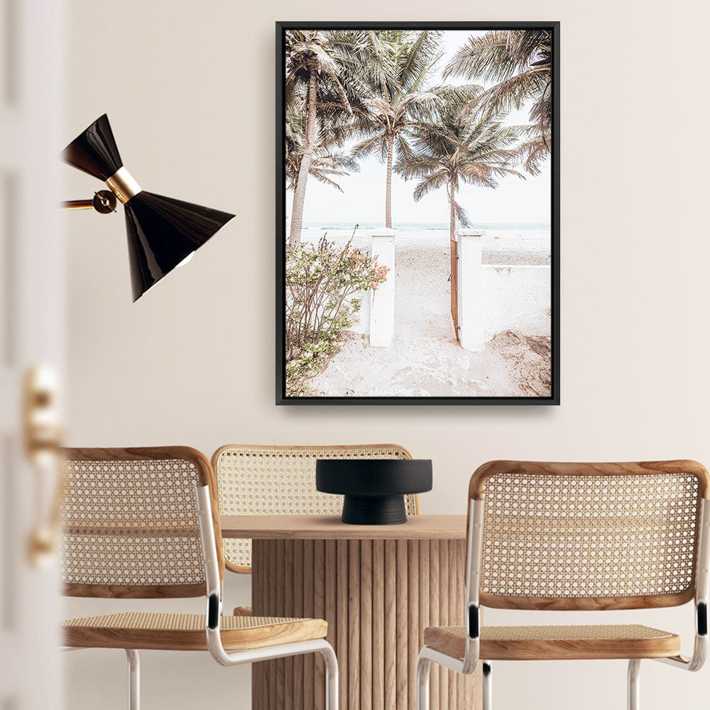 Shop Tropical Island Gate Photo Canvas Print a coastal themed photography framed stretched canvas print from The Print Emporium wall artwork collection - Buy Australian made prints for the home and your interior decor space, TPE-1241-CA-35X46-NF