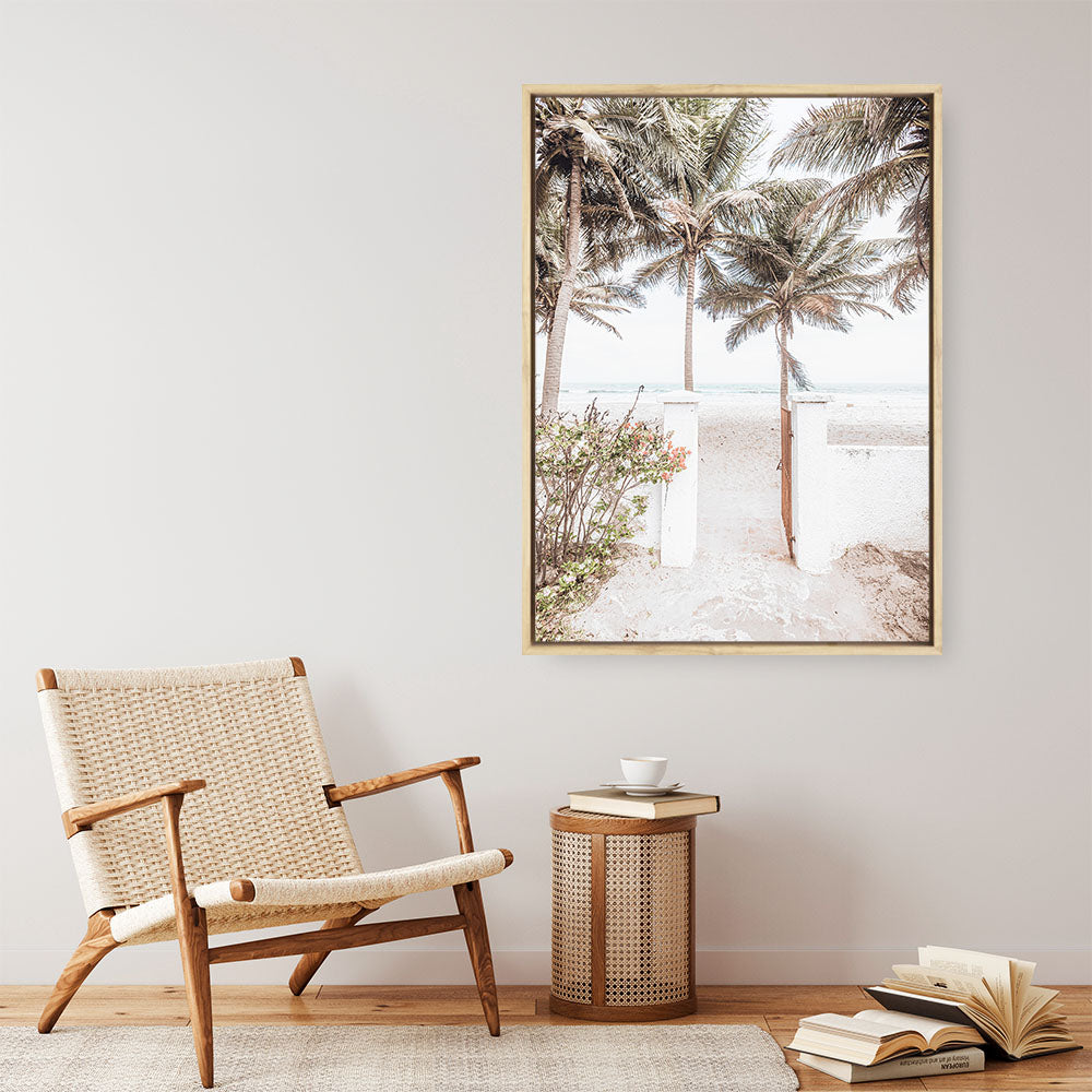 Shop Tropical Island Gate Photo Canvas Print a coastal themed photography framed stretched canvas print from The Print Emporium wall artwork collection - Buy Australian made prints for the home and your interior decor space, TPE-1241-CA-35X46-NF