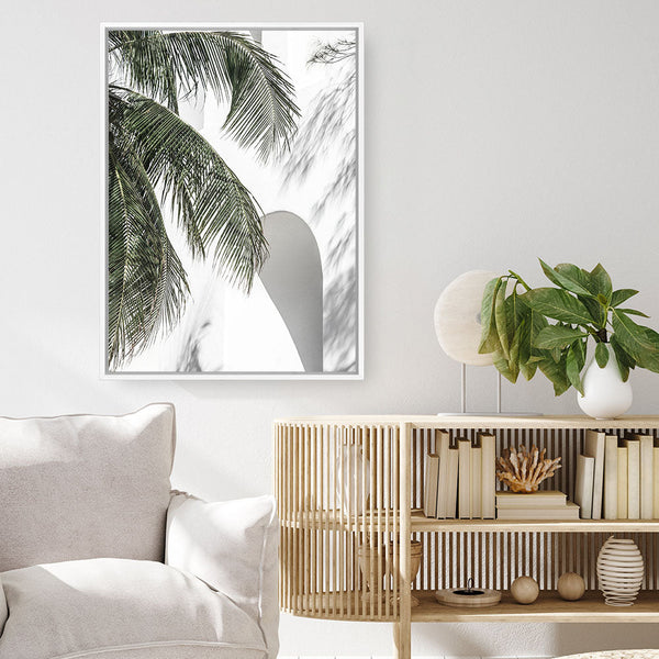 Shop Tropical Palm Villa Photo Canvas Print a coastal themed photography framed stretched canvas print from The Print Emporium wall artwork collection - Buy Australian made prints for the home and your interior decor space, TPE-1306-CA-35X46-NF