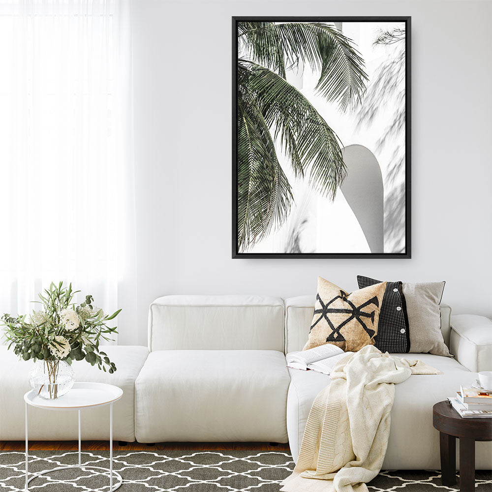 Shop Tropical Palm Villa Photo Canvas Print a coastal themed photography framed stretched canvas print from The Print Emporium wall artwork collection - Buy Australian made prints for the home and your interior decor space, TPE-1306-CA-35X46-NF