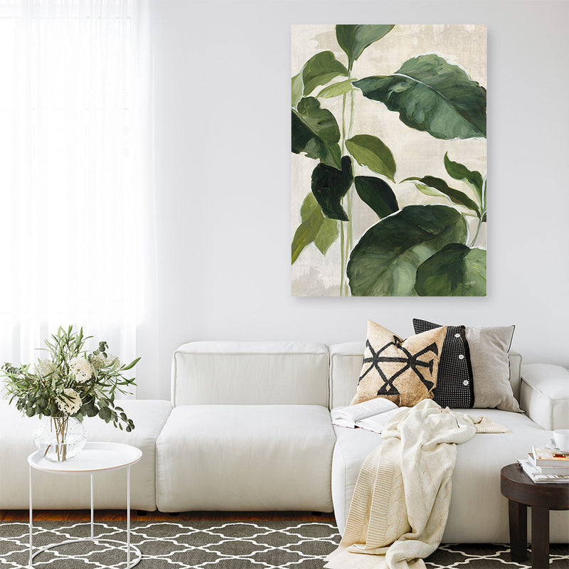 Shop Tropical Study II Crop Canvas Print a painted style framed canvas wall art print from The Print Emporium artwork collection - Buy Australian made fine art painting style stretched canvas prints for the home and your interior decor space, TPE-WA-70135-CA-35X46-NF