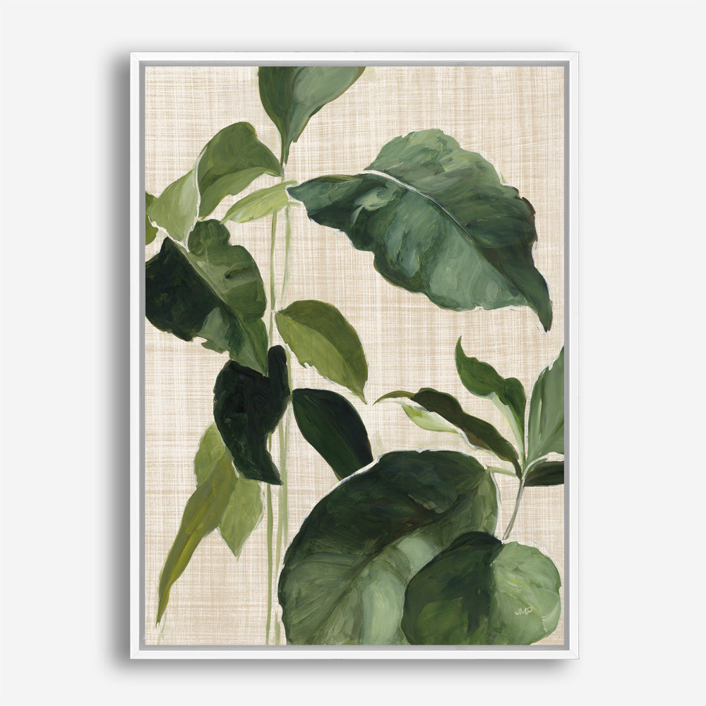 Shop Tropical Study II Linen Canvas Print a painted style framed canvas wall art print from The Print Emporium artwork collection - Buy Australian made fine art painting style stretched canvas prints for the home and your interior decor space, TPE-WA-74487-CA-35X46-NF