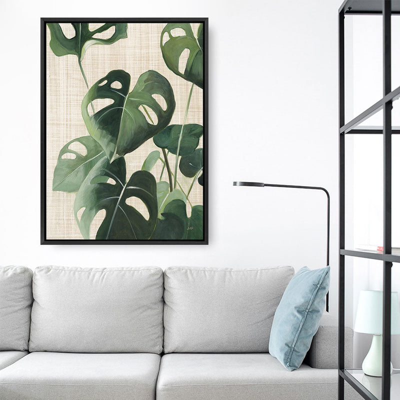 Shop Tropical Study IV Linen Canvas Print a painted style framed canvas wall art print from The Print Emporium artwork collection - Buy Australian made fine art painting style stretched canvas prints for the home and your interior decor space, TPE-WA-74489-CA-35X46-NF