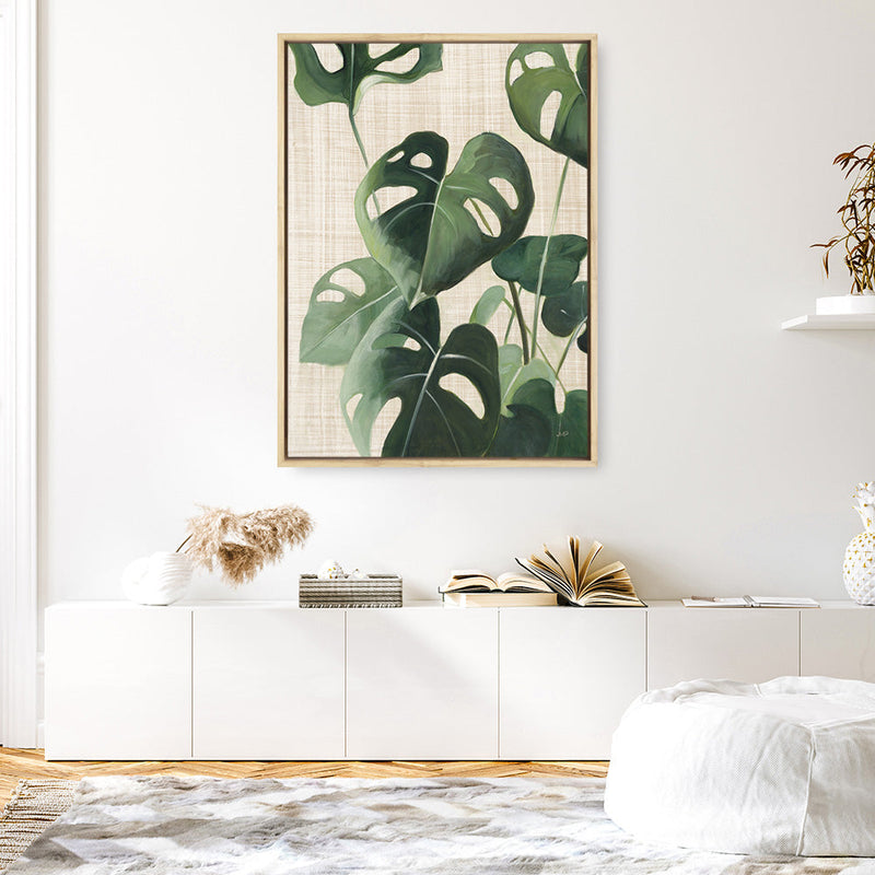 Shop Tropical Study IV Linen Canvas Print a painted style framed canvas wall art print from The Print Emporium artwork collection - Buy Australian made fine art painting style stretched canvas prints for the home and your interior decor space, TPE-WA-74489-CA-35X46-NF