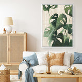 Shop Tropical Study IV Linen Canvas Print a painted style framed canvas wall art print from The Print Emporium artwork collection - Buy Australian made fine art painting style stretched canvas prints for the home and your interior decor space, TPE-WA-74489-CA-35X46-NF