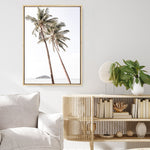 Shop Twin Palms Photo Canvas Print a coastal themed photography framed stretched canvas print from The Print Emporium wall artwork collection - Buy Australian made prints for the home and your interior decor space, TPE-1053-CA-35X46-NF