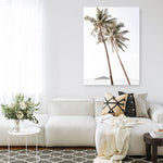 Shop Twin Palms Photo Canvas Print a coastal themed photography framed stretched canvas print from The Print Emporium wall artwork collection - Buy Australian made prints for the home and your interior decor space, TPE-1053-CA-35X46-NF