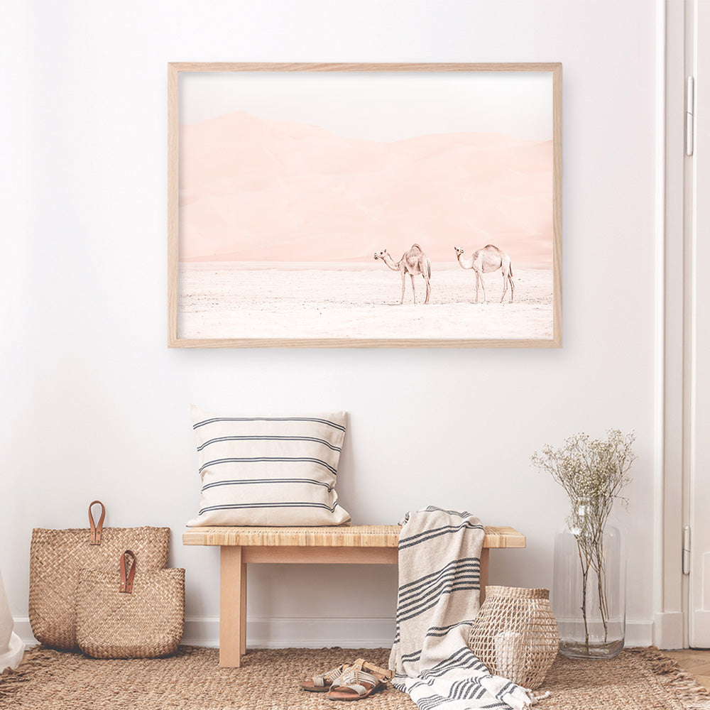 Shop Two Camels Photo Art Print a Moroccan desert boho themed photography wall art print from The Print Emporium wall artwork collection - Buy Australian made fine art poster and framed prints for the home and your interior decor room, TPE-832-AP