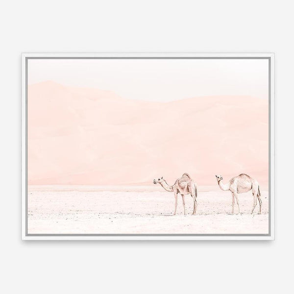 Shop Two Camels Photo Canvas Print a Moroccan desert boho themed photography framed stretched canvas print from The Print Emporium wall artwork collection - Buy Australian made prints for the home and your interior decor space, TPE-832-CA-35X46-NF