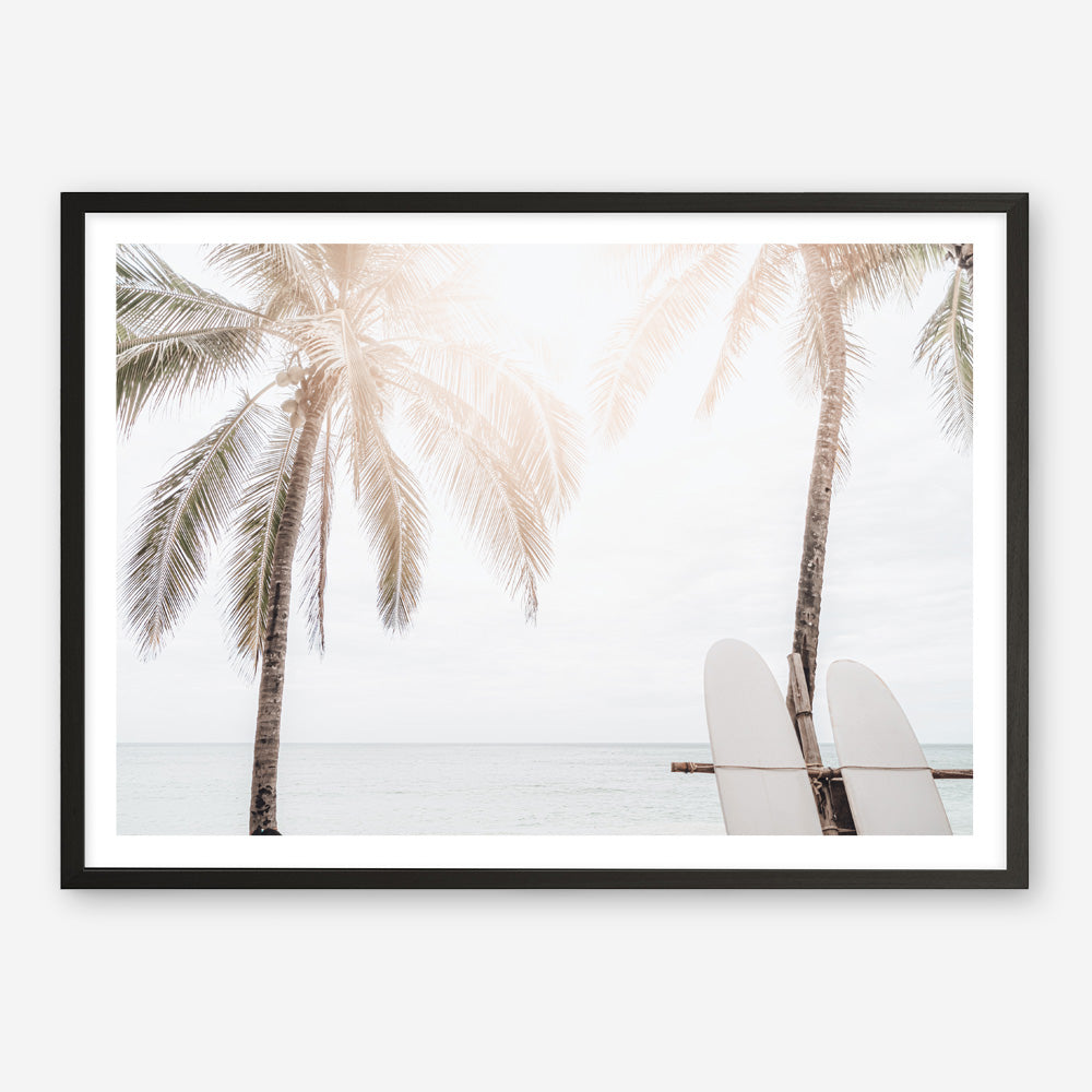 Shop Two Surfboards Photo Art Print a coastal themed photography wall art print from The Print Emporium wall artwork collection - Buy Australian made fine art poster and framed prints for the home and your interior decor, TPE-1199-AP