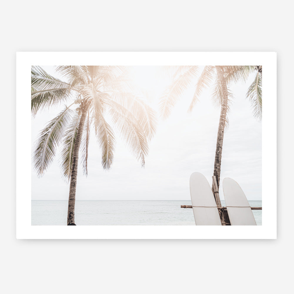 Shop Two Surfboards Photo Art Print a coastal themed photography wall art print from The Print Emporium wall artwork collection - Buy Australian made fine art poster and framed prints for the home and your interior decor, TPE-1199-AP