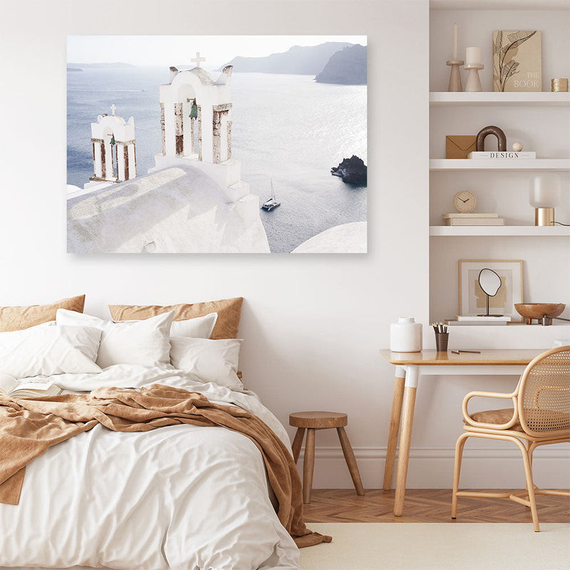 Shop Two White Churches I Photo Canvas Print a coastal themed photography framed stretched canvas print from The Print Emporium wall artwork collection - Buy Australian made prints for the home and your interior decor space, TPE-1322-CA-35X46-NF