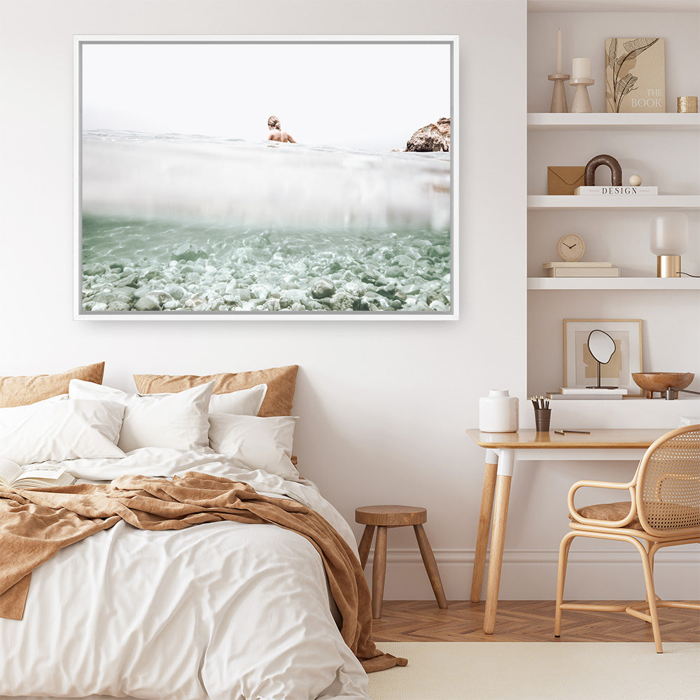 Shop Underwater Horizon Photo Canvas Print a coastal themed photography framed stretched canvas print from The Print Emporium wall artwork collection - Buy Australian made prints for the home and your interior decor space, TPE-1163-CA-35X46-NF