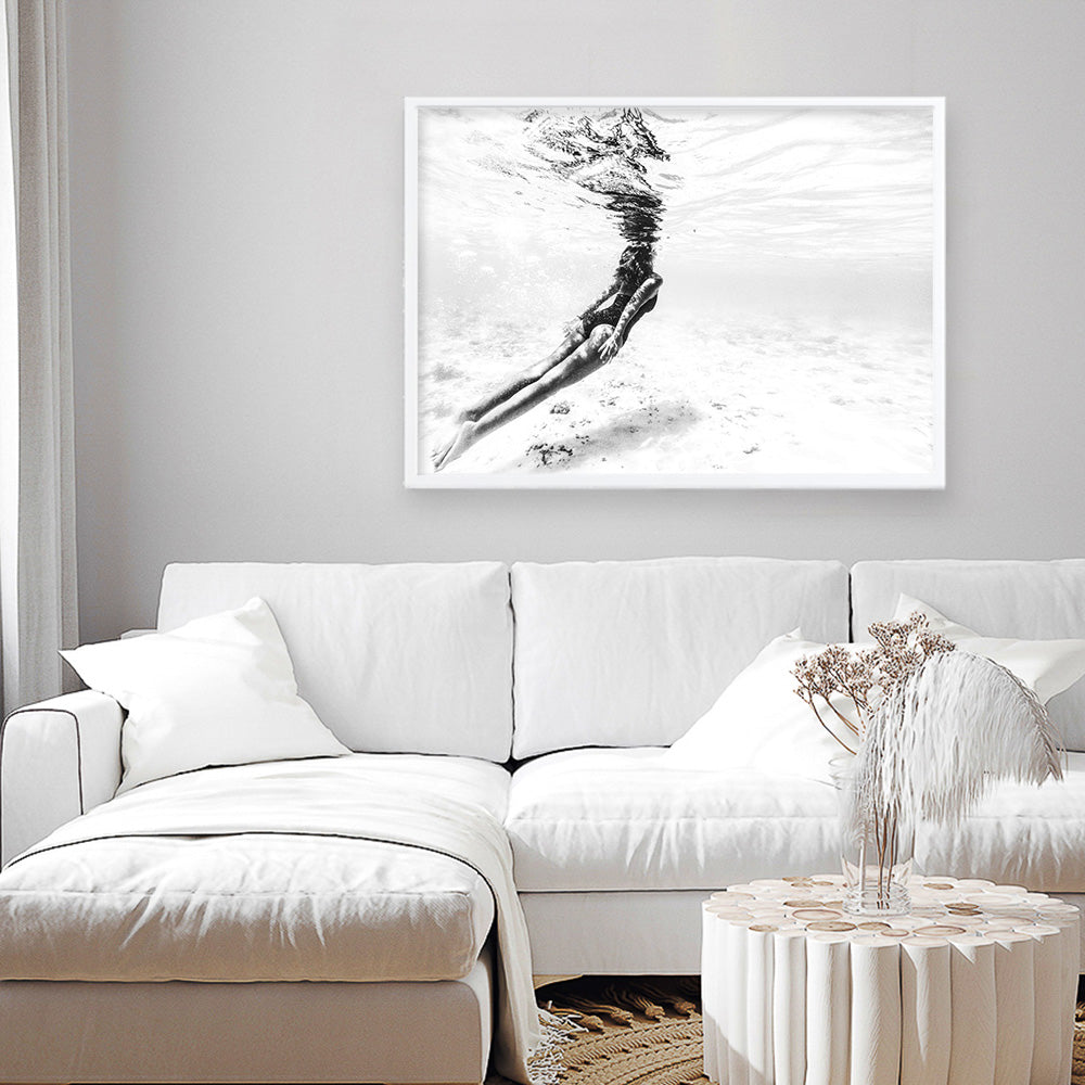 Shop Underwater Photo Art Print a coastal themed photography wall art print from The Print Emporium wall artwork collection - Buy Australian made fine art poster and framed prints for the home and your interior decor, TPE-539-AP