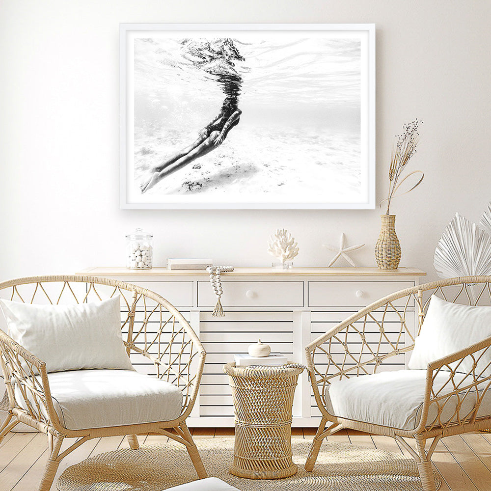 Shop Underwater Photo Art Print a coastal themed photography wall art print from The Print Emporium wall artwork collection - Buy Australian made fine art poster and framed prints for the home and your interior decor, TPE-539-AP