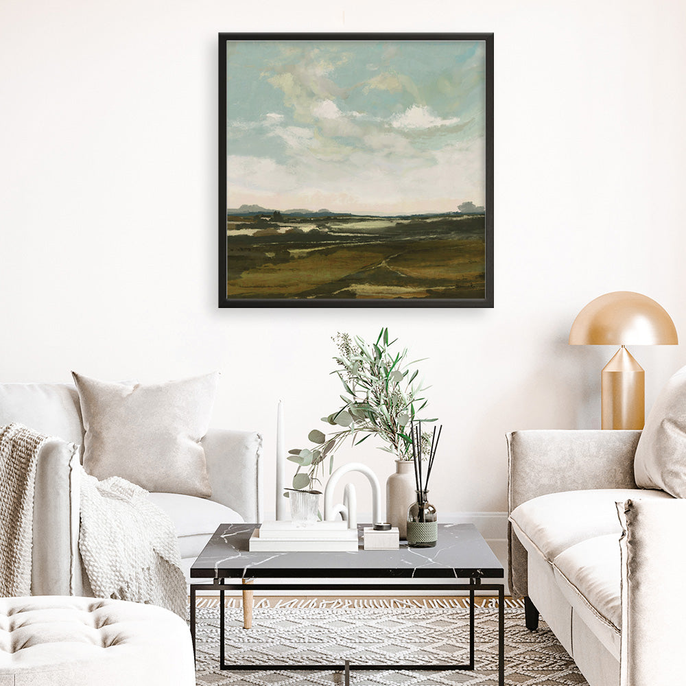 Shop Valley View (Square) Art Print a painted abstract themed wall art print from The Print Emporium wall artwork collection - Buy Australian made fine art painting style poster and framed prints for the home and your interior decor room, TPE-DH-229-AP