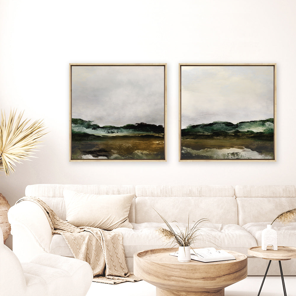 Shop Verte 1 (Square) Canvas Print a painted abstract themed framed canvas wall art print from The Print Emporium artwork collection - Buy Australian made fine art painting style stretched canvas prints for the home and your interior decor space, TPE-DH-181-CA-40X40-NF