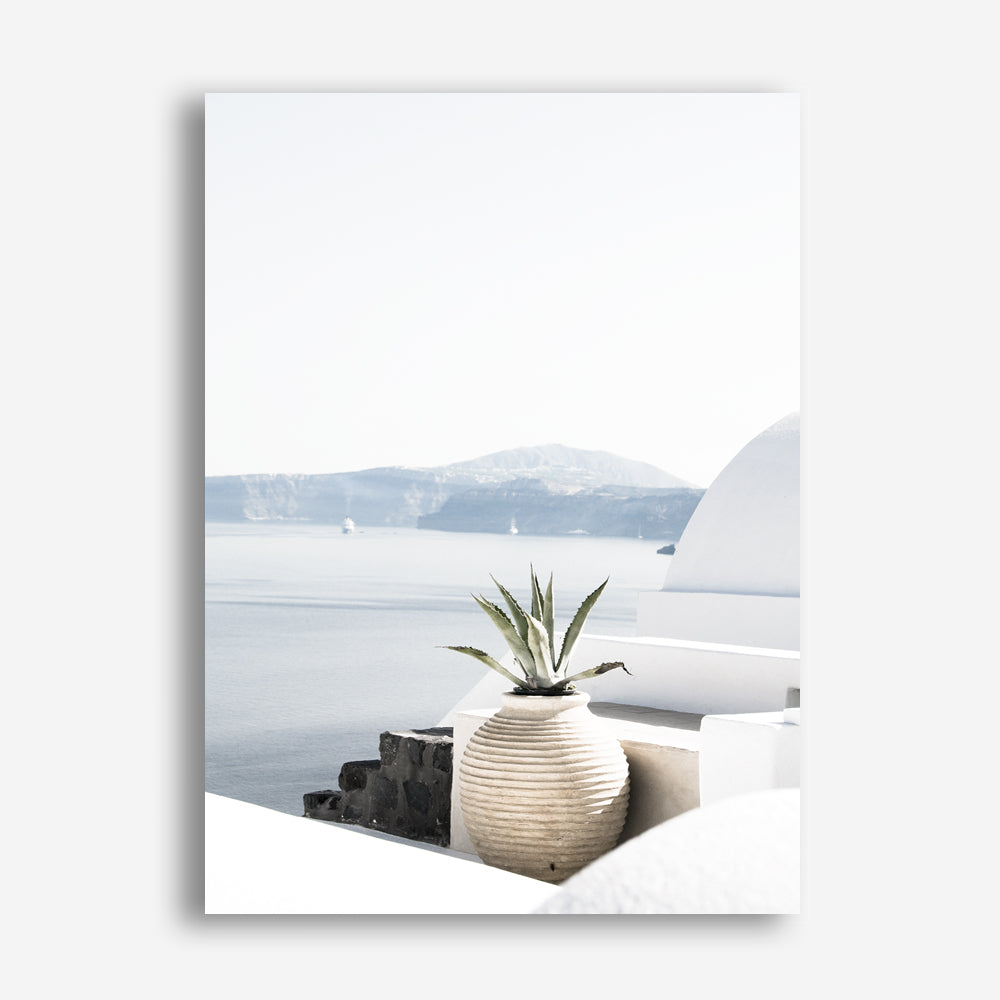 Shop View From Santorini Photo Canvas Print a coastal themed photography framed stretched canvas print from The Print Emporium wall artwork collection - Buy Australian made prints for the home and your interior decor space, TPE-1298-CA-35X46-NF