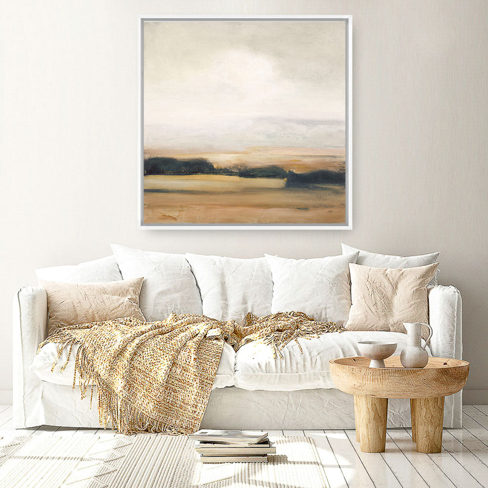 Shop View from the Top Neutral (Square) Canvas Print a painted style framed canvas wall art print from The Print Emporium artwork collection - Buy Australian made fine art painting style stretched canvas prints for the home and your interior decor space, TPE-WA-68942-CA-40X40-NF
