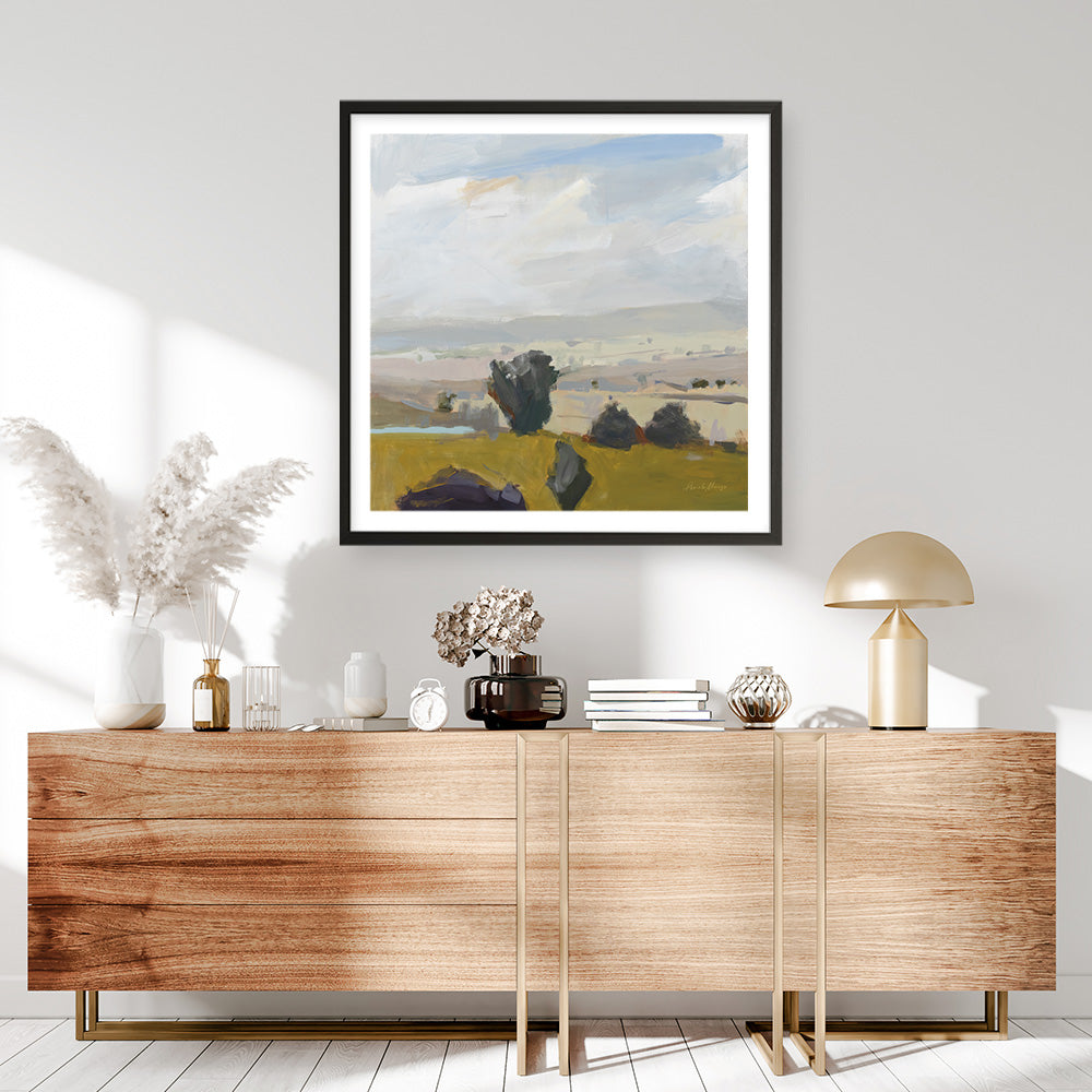 Shop View of the Valley (Square) Art Print a painted style wall art print from The Print Emporium wall artwork collection - Buy Australian made fine art painting style poster and framed prints for the home and your interior decor room, TPE-WA-68959-AP