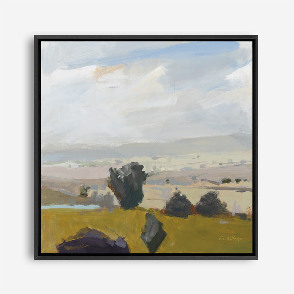 Shop View of the Valley (Square) Canvas Print a painted style framed canvas wall art print from The Print Emporium artwork collection - Buy Australian made fine art painting style stretched canvas prints for the home and your interior decor space, TPE-WA-68959-CA-40X40-NF