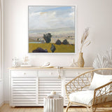 Shop View of the Valley (Square) Canvas Print a painted style framed canvas wall art print from The Print Emporium artwork collection - Buy Australian made fine art painting style stretched canvas prints for the home and your interior decor space, TPE-WA-68959-CA-40X40-NF
