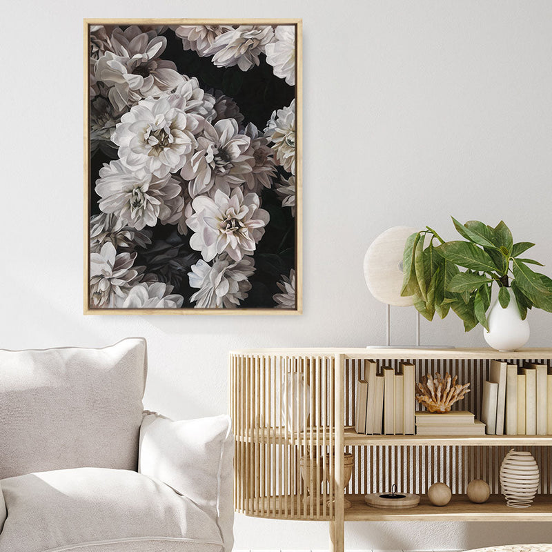 Shop Vintage Blooms Canvas Print a floral themed painted framed canvas wall art print from The Print Emporium artwork collection - Buy Australian made fine art painting style stretched canvas prints for the home and your interior decor space, TPE-207-CA-35X46-NF