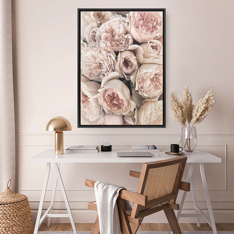 Shop Vintage Peonies I Canvas Print a floral themed painted framed canvas wall art print from The Print Emporium artwork collection - Buy Australian made fine art painting style stretched canvas prints for the home and your interior decor space, TPE-321-CA-35X46-NF