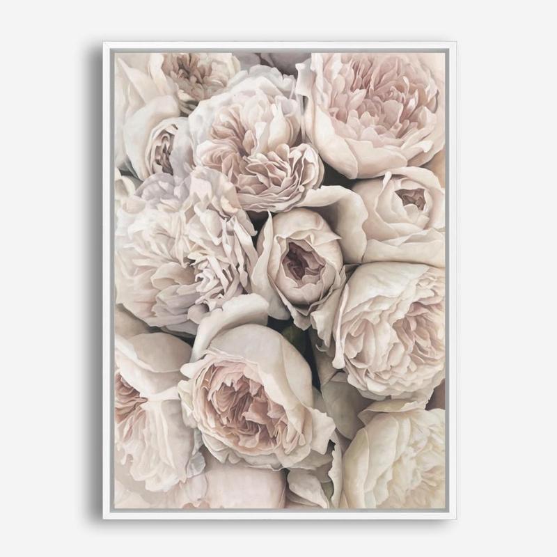 Shop Vintage Peonies II Canvas Print a floral themed painted framed canvas wall art print from The Print Emporium artwork collection - Buy Australian made fine art painting style stretched canvas prints for the home and your interior decor space, TPE-347-CA-35X46-NF