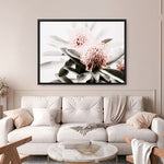 Shop Waratah Flowers Photo Canvas Print a floral themed photography framed stretched canvas print from The Print Emporium wall artwork collection - Buy Australian made prints for the home and your interior decor space, TPE-538-CA-35X46-NF