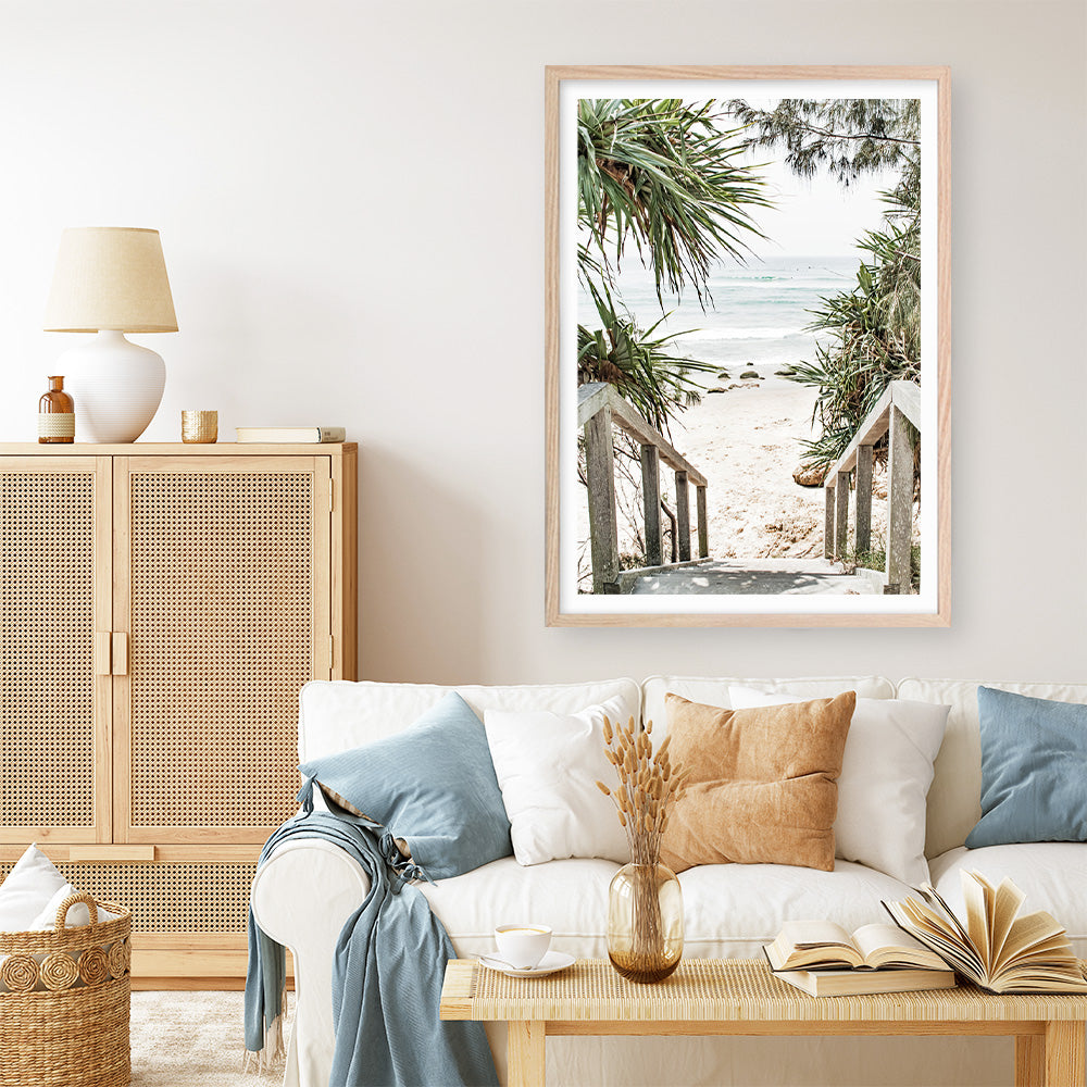 Shop Wategos Beach I Photo Art Print a coastal themed photography wall art print from The Print Emporium wall artwork collection - Buy Australian made fine art poster and framed prints for the home and your interior decor, TPE-952-AP