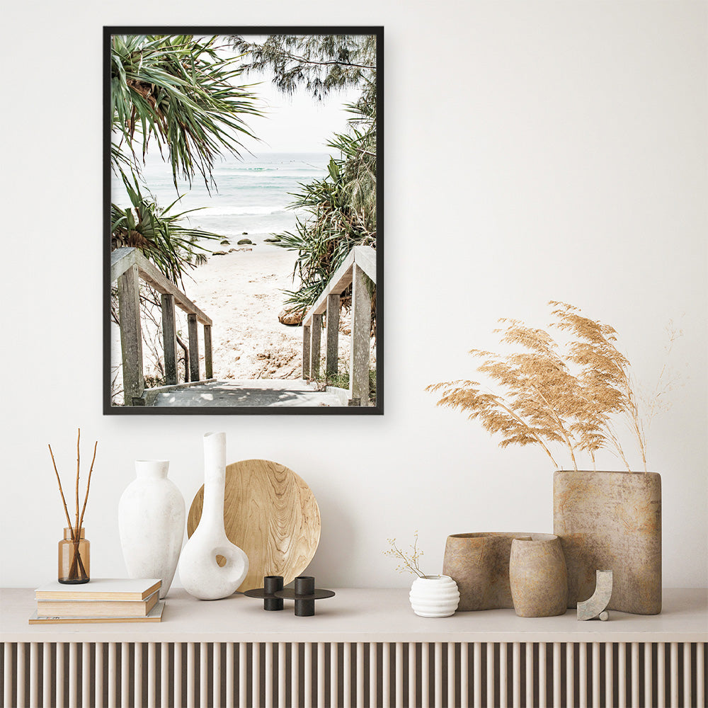 Shop Wategos Beach I Photo Art Print a coastal themed photography wall art print from The Print Emporium wall artwork collection - Buy Australian made fine art poster and framed prints for the home and your interior decor, TPE-952-AP