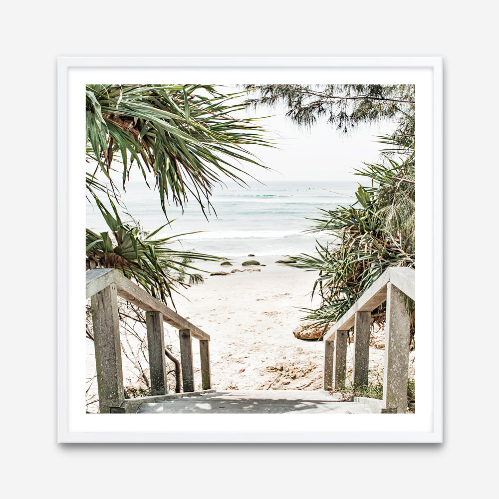 Shop Wategos Beach I (Square) Photo Art Print a coastal themed photography wall art print from The Print Emporium wall artwork collection - Buy Australian made fine art poster and framed prints for the home and your interior decor, TPE-965-AP