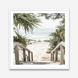 Shop Wategos Beach I (Square) Photo Art Print a coastal themed photography wall art print from The Print Emporium wall artwork collection - Buy Australian made fine art poster and framed prints for the home and your interior decor, TPE-965-AP