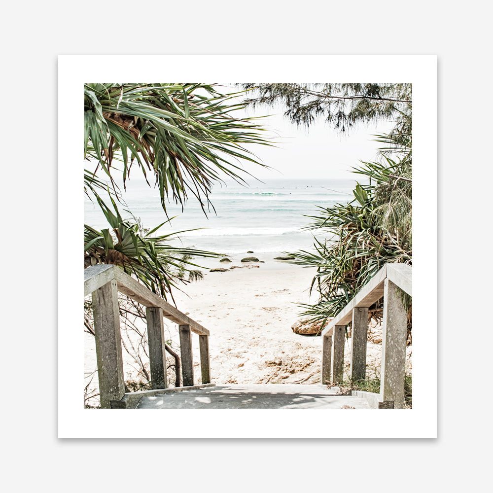 Shop Wategos Beach I (Square) Photo Art Print a coastal themed photography wall art print from The Print Emporium wall artwork collection - Buy Australian made fine art poster and framed prints for the home and your interior decor, TPE-965-AP