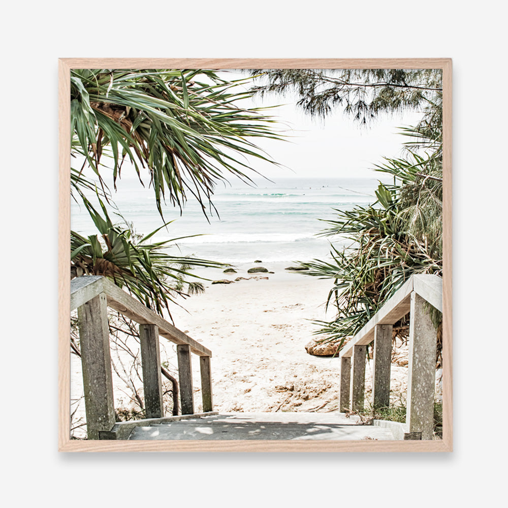 Shop Wategos Beach I (Square) Photo Art Print a coastal themed photography wall art print from The Print Emporium wall artwork collection - Buy Australian made fine art poster and framed prints for the home and your interior decor, TPE-965-AP