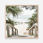 Shop Wategos Beach I (Square) Photo Art Print a coastal themed photography wall art print from The Print Emporium wall artwork collection - Buy Australian made fine art poster and framed prints for the home and your interior decor, TPE-965-AP