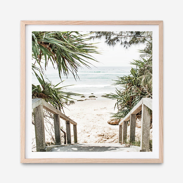 Shop Wategos Beach I (Square) Photo Art Print a coastal themed photography wall art print from The Print Emporium wall artwork collection - Buy Australian made fine art poster and framed prints for the home and your interior decor, TPE-965-AP