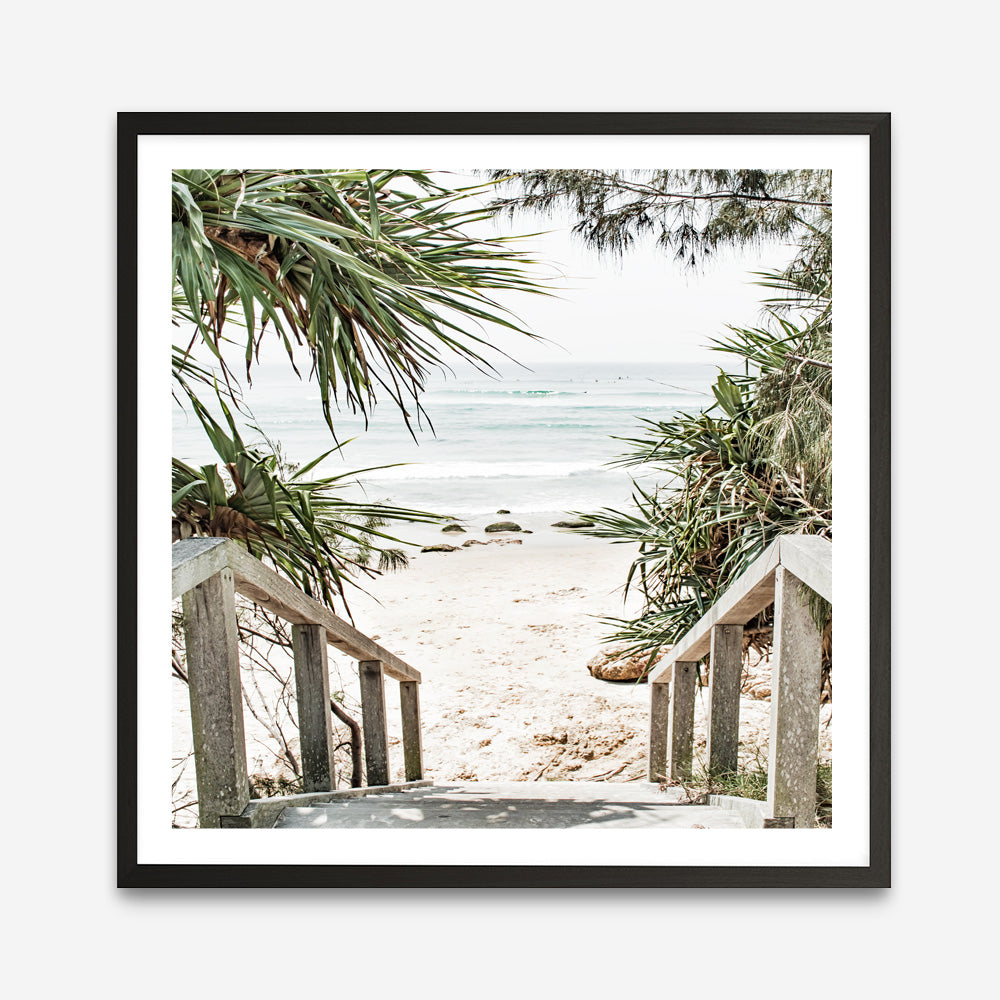 Shop Wategos Beach I (Square) Photo Art Print a coastal themed photography wall art print from The Print Emporium wall artwork collection - Buy Australian made fine art poster and framed prints for the home and your interior decor, TPE-965-AP